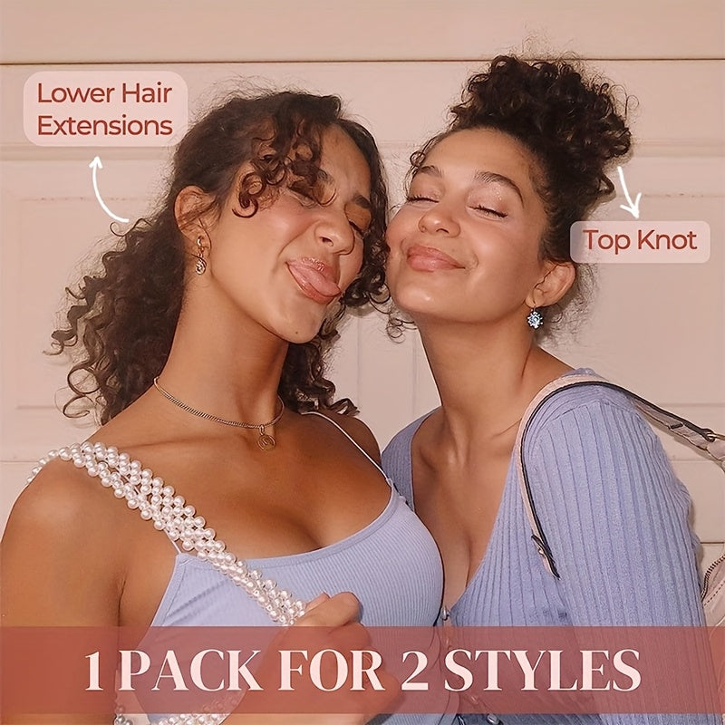 Afro Puff Drawstring Ponytail Extensions Short Kinky Curly Scrunchie Messy Bun Pony Tail Hair Piece Extra Thick Wavy Pony Tails Synthetic Soft Pineapple Updo Hairpiece 8inch/20cm Black, Blonde, Brown, Gray Ombre For Christmas Party Daily Use
