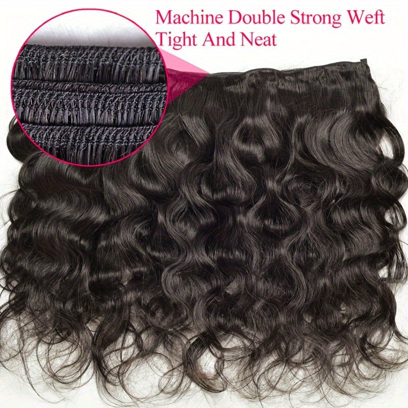 12A Body Wave Bundles Human Hair Human Hair Bundles 100% Unprocessed Brazilian Virgin Hair 3 Bundles Weave for Women Natural Color