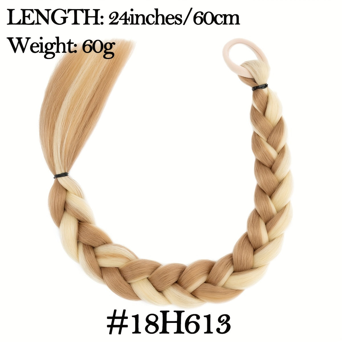BENEHAIR Long Braid Ponytail Extension With Hair Tie Straight Soft Synthetic Hair Pieces Hair Extensions Braid Pony Tail Fluffy Natural Soft Synthetic Hairpieces For Women Daily Wear, 60.96 cm 1Pcs
