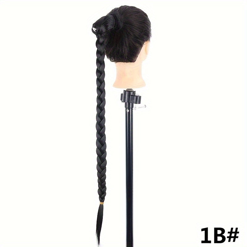 ISIGROSI Handcrafted Twist Braid Ponytail Extension - Versatile Fishbone Style for Women, Easy Wrap-Around Design