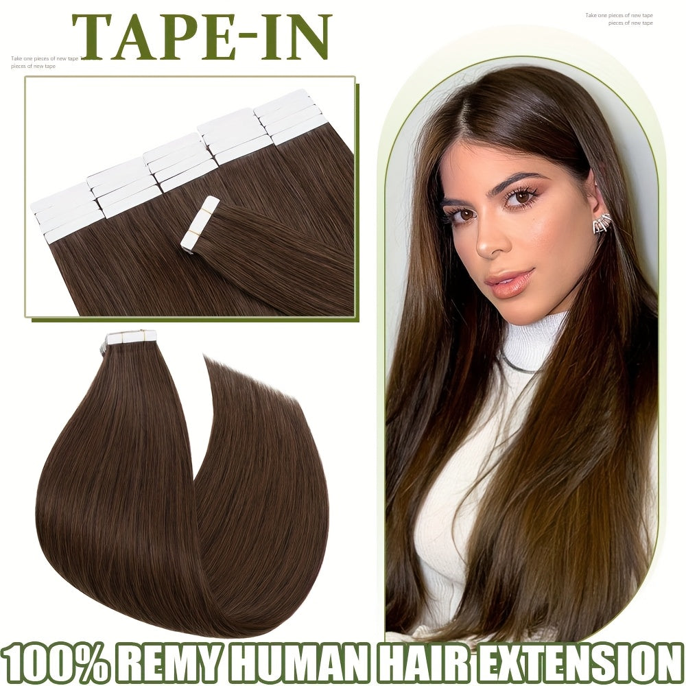 50g/pack 20pcs Tape In Human Hair Extensions 100% Brazilian Human Hair Tape In Extensions Straight Light Beige Weft 100% Remy Seamless Design Human Hair Extensions for Women 35.56-60.96 cm Date Gift Cosplay