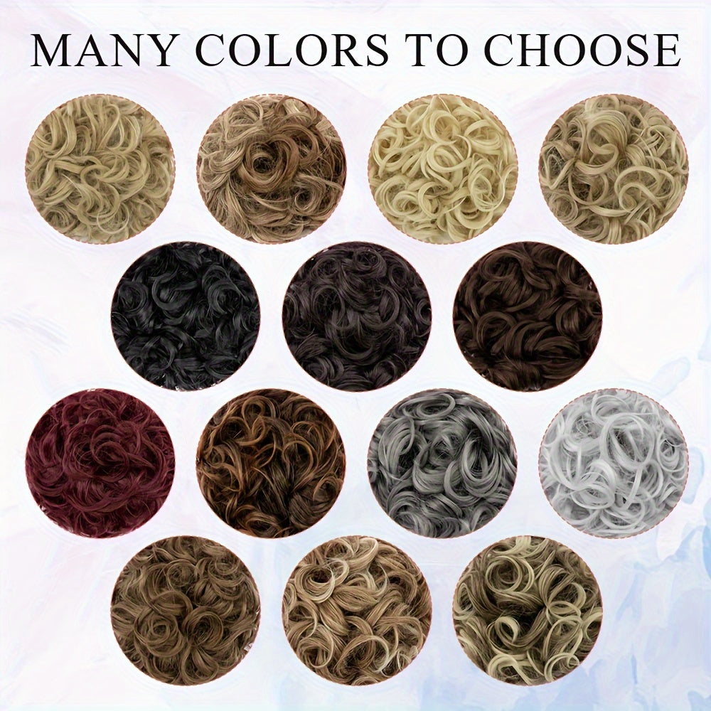 LARGE FULLER THICK Clip-In Curly Chignon Hair Extension | Voluminous Synthetic Updo Piece for Women - Easy Clip-In, High-Temperature Resistant | Perfect for Weddings, Parties, Daily Wear | Available in Brown, Black, Blonde, Hair Clip