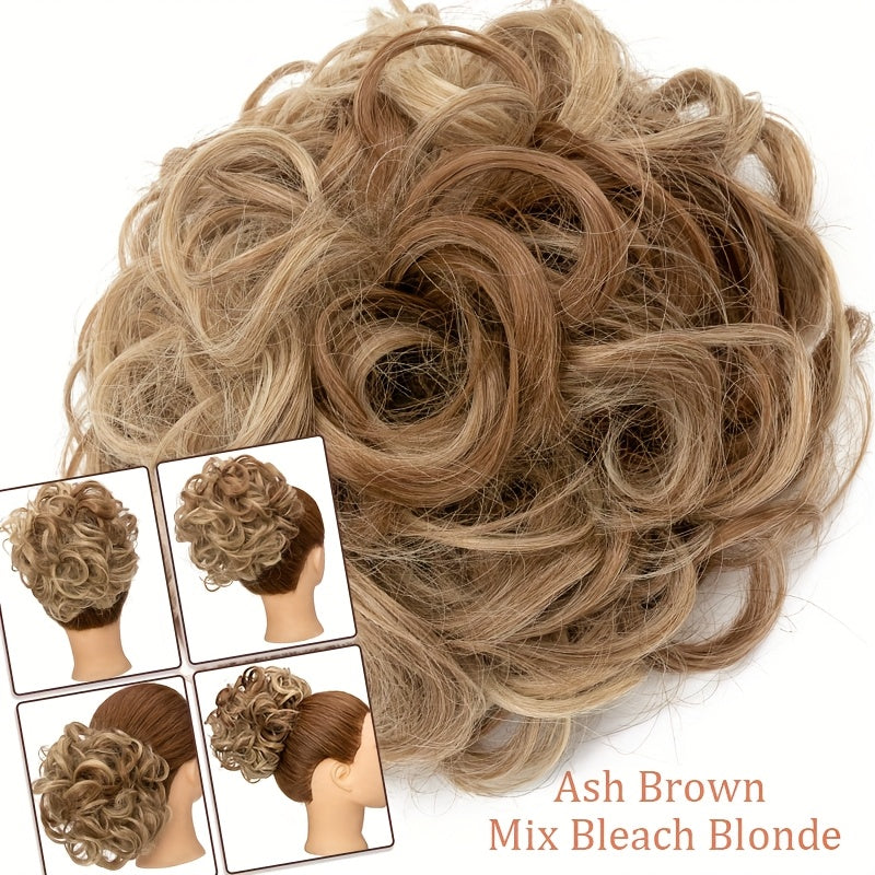 LARGE FULLER THICK Clip-In Curly Chignon Hair Extension | Voluminous Synthetic Updo Piece for Women - Easy Clip-In, High-Temperature Resistant | Perfect for Weddings, Parties, Daily Wear | Available in Brown, Black, Blonde, Hair Clip