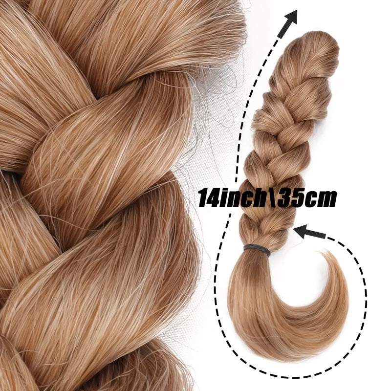 Synthetic High Ponytail Braid Extension, Clip-in Half-Tied Long Curly Hairpiece, Natural Fluffy New Chinese Style Braided Twist, High-Temperature Fiber, Safe Clips for All Hair Type