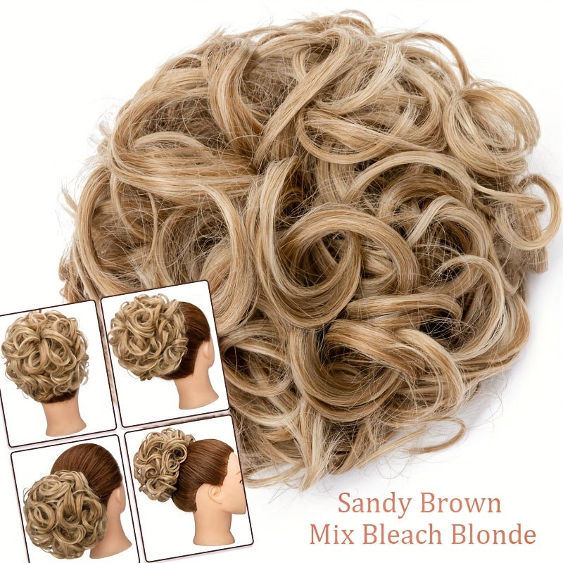 LARGE FULLER THICK Clip-In Curly Chignon Hair Extension | Voluminous Synthetic Updo Piece for Women - Easy Clip-In, High-Temperature Resistant | Perfect for Weddings, Parties, Daily Wear | Available in Brown, Black, Blonde, Hair Clip
