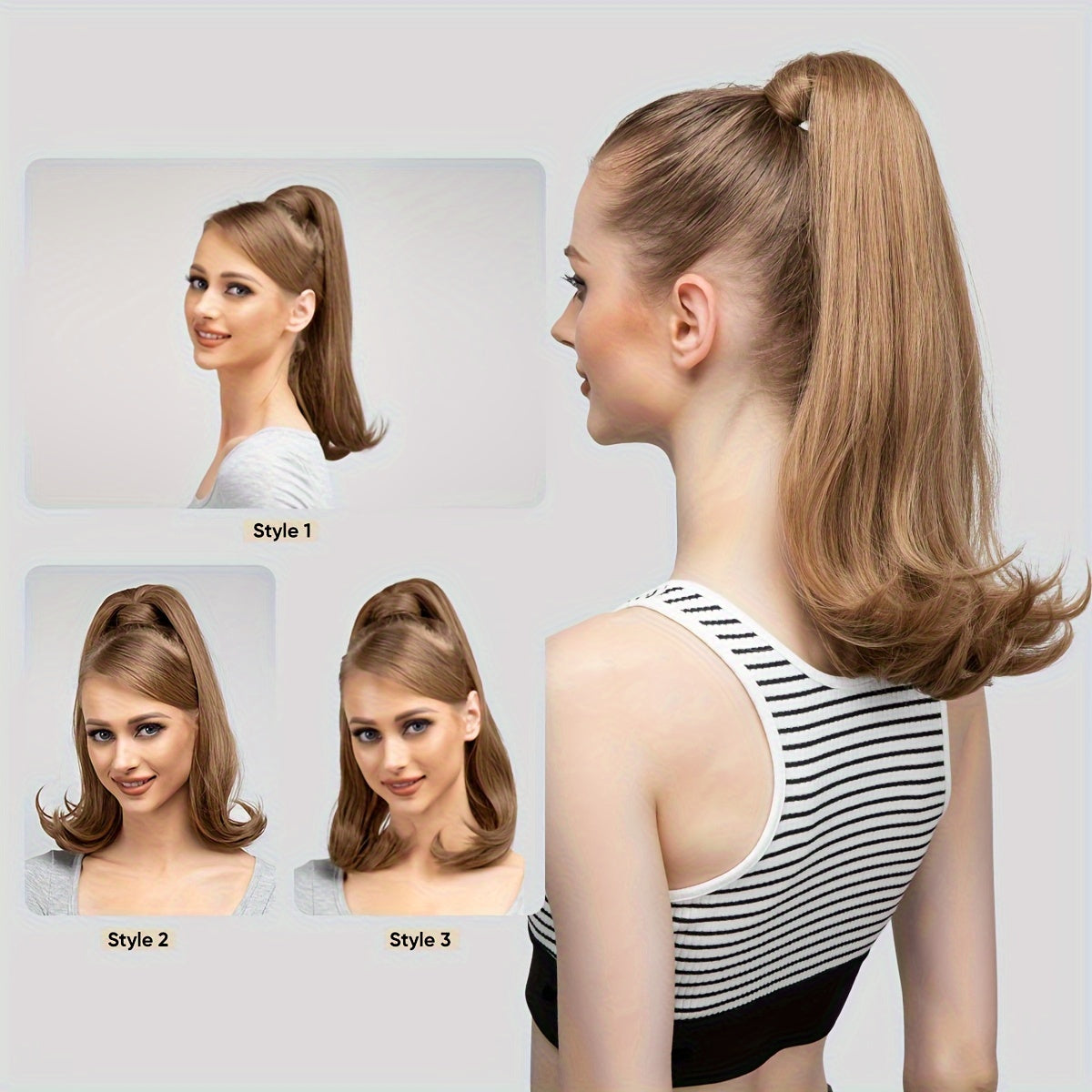 Straight Hair Ponytail Extension with Combs - SARLA Brand - Suitable for White Women - Stylish and Durable