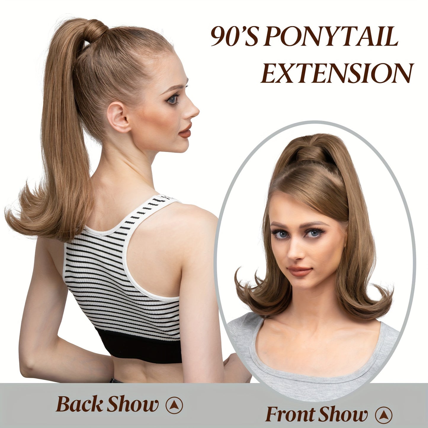 Straight Hair Ponytail Extension with Combs - SARLA Brand - Suitable for White Women - Stylish and Durable