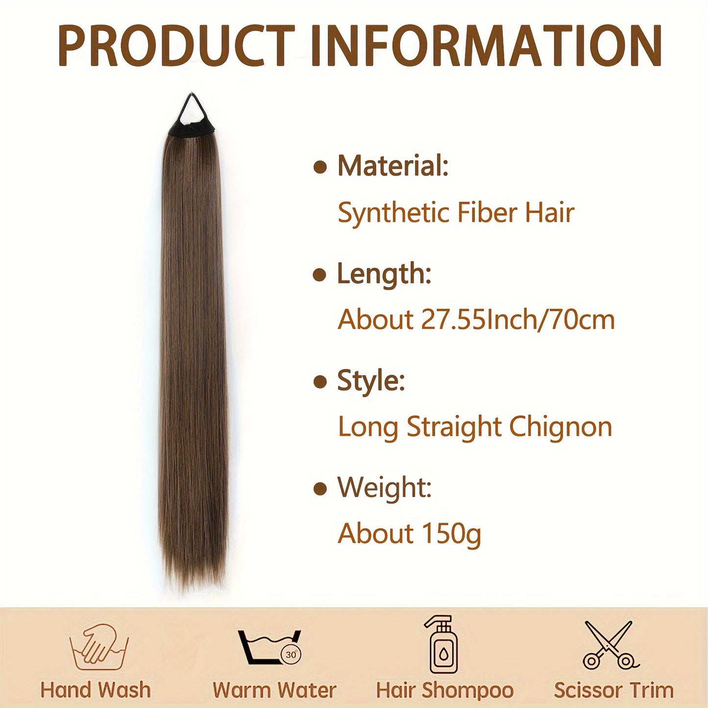 Ponytail Extensions Featuring a Flexible Elastic Band, Suitable for Women, Measuring 71.12 cm in Length with Straight, Soft, And Natural-Looking Synthetic Ponytails Available in Mixed Shades of Blonde, Brown, Red, And Silvery.