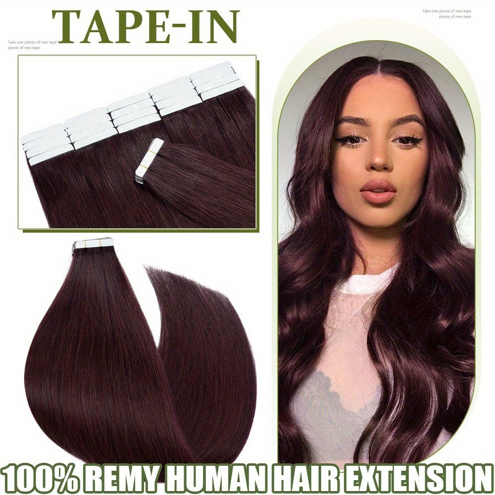50g/pack 20pcs Tape In Human Hair Extensions 100% Brazilian Human Hair Tape In Extensions Straight Light Beige Weft 100% Remy Seamless Design Human Hair Extensions for Women 35.56-60.96 cm Date Gift Cosplay