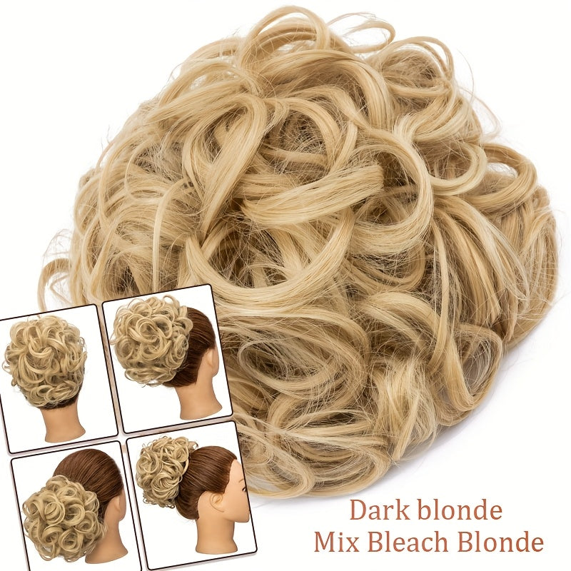 LARGE FULLER THICK Clip-In Curly Chignon Hair Extension | Voluminous Synthetic Updo Piece for Women - Easy Clip-In, High-Temperature Resistant | Perfect for Weddings, Parties, Daily Wear | Available in Brown, Black, Blonde, Hair Clip
