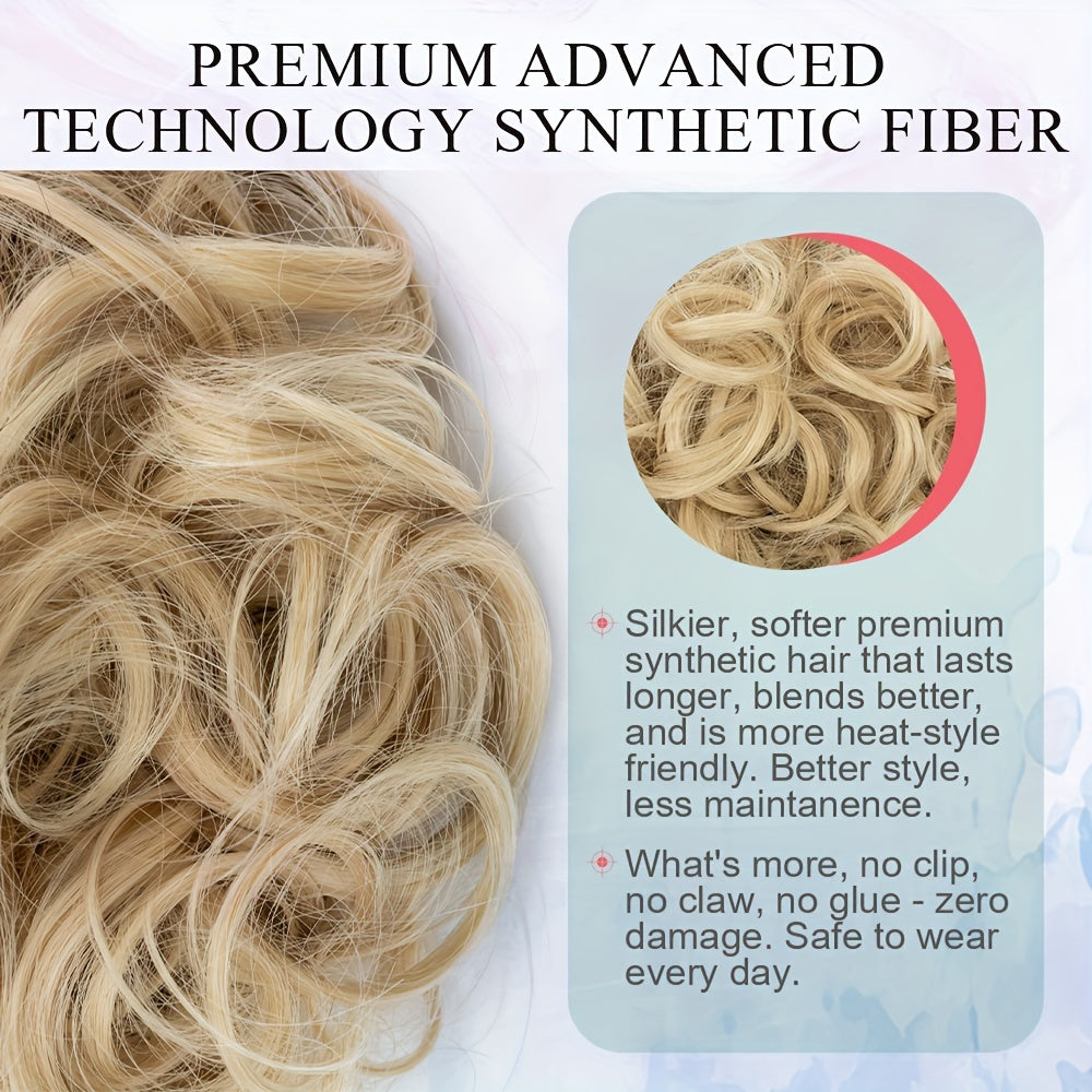 LARGE FULLER THICK Clip-In Curly Chignon Hair Extension | Voluminous Synthetic Updo Piece for Women - Easy Clip-In, High-Temperature Resistant | Perfect for Weddings, Parties, Daily Wear | Available in Brown, Black, Blonde, Hair Clip