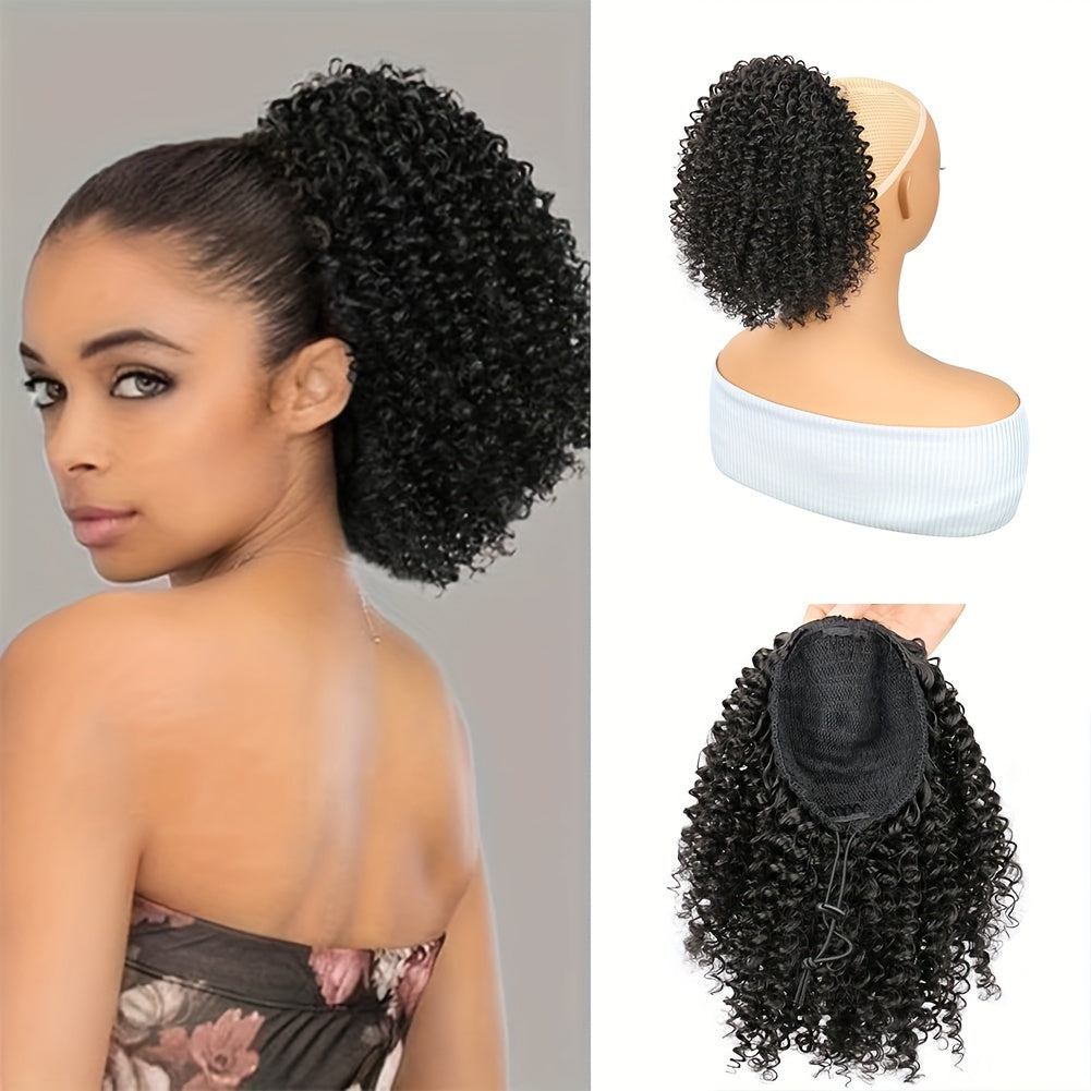 10-Inch Thick Mtmei Hair Curly Ponytail Extension - Wavy Synthetic Drawstring Hairpiece for Women, Versatile & Natural Look