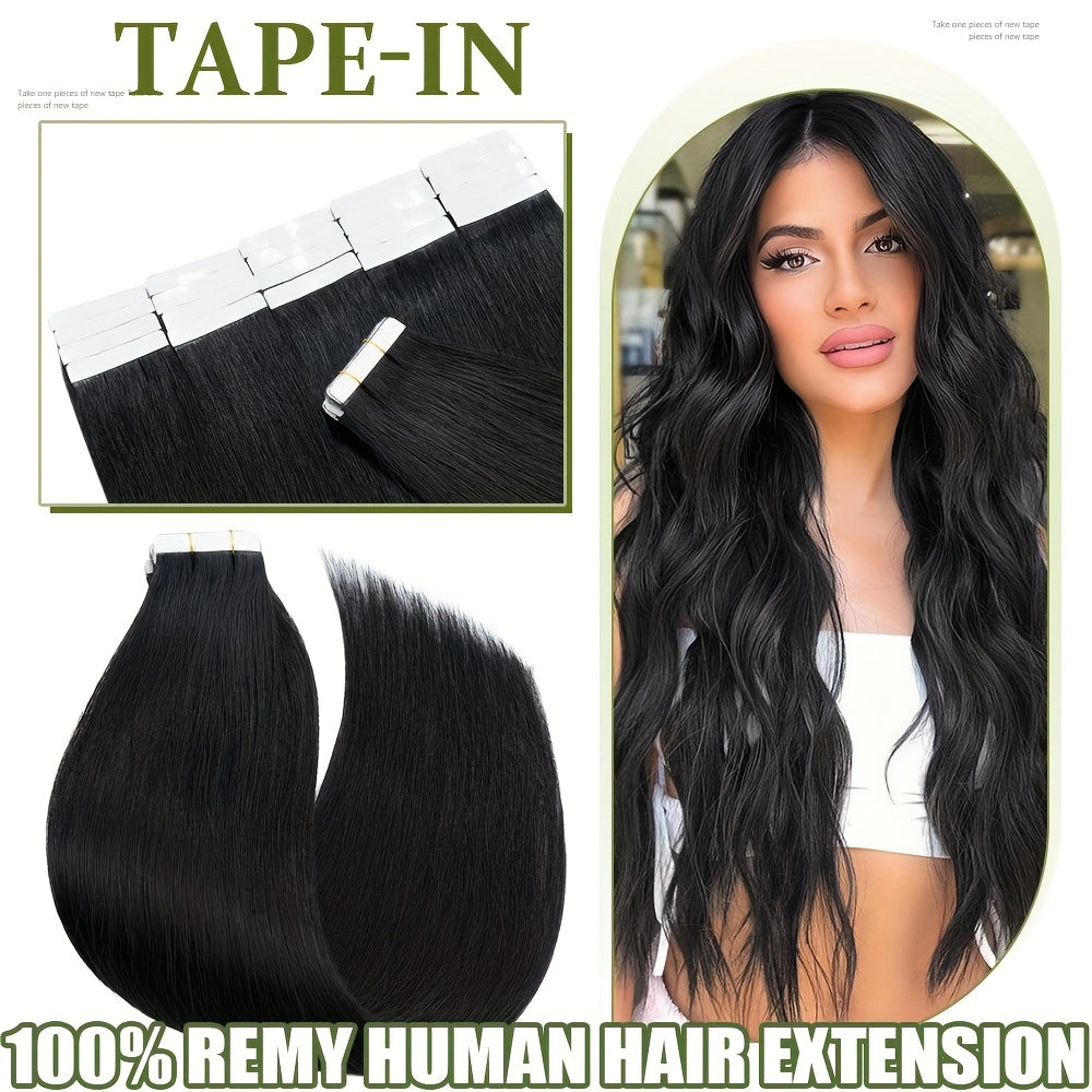 50g/pack 20pcs Tape In Human Hair Extensions 100% Brazilian Human Hair Tape In Extensions Straight Light Beige Weft 100% Remy Seamless Design Human Hair Extensions for Women 35.56-60.96 cm Date Gift Cosplay
