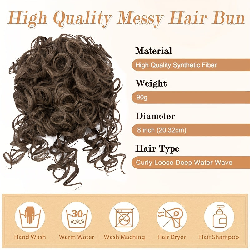 Afro Puff Drawstring Ponytail Extensions Short Kinky Curly Scrunchie Messy Bun Pony Tail Hair Piece Extra Thick Wavy Pony Tails Synthetic Soft Pineapple Updo Hairpiece 8inch/20cm Black, Blonde, Brown, Gray Ombre For Christmas Party Daily Use