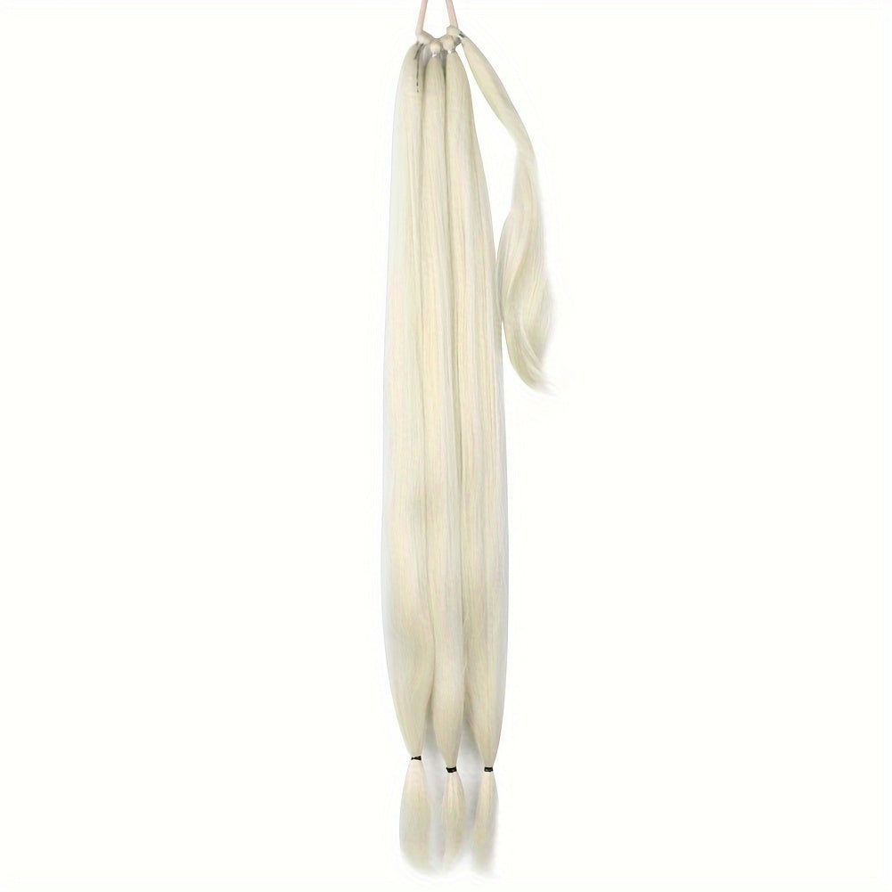 1pc Elegant 81.28 cm Long Straight Braid Ponytail Extension, High Temperature Fiber Synthetic Hairpiece with Elastic Tie for Women, Daily Use, Versatile Hairpiece|Elegant Braid|Elastic Tie Attachment, Hair Accessories