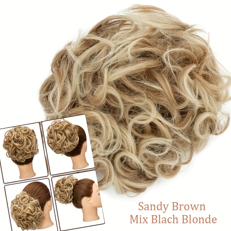 LARGE FULLER THICK Clip-In Curly Chignon Hair Extension | Voluminous Synthetic Updo Piece for Women - Easy Clip-In, High-Temperature Resistant | Perfect for Weddings, Parties, Daily Wear | Available in Brown, Black, Blonde, Hair Clip