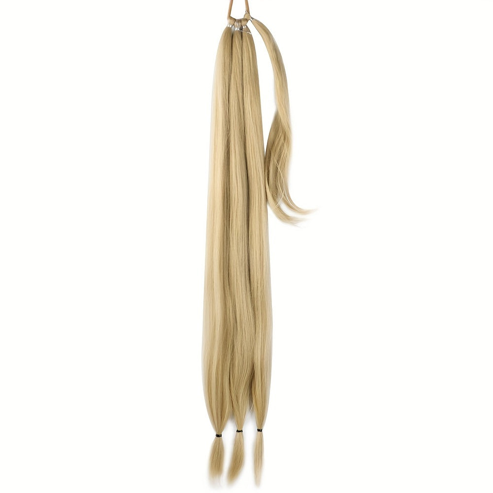 1pc Elegant 81.28 cm Long Straight Braid Ponytail Extension, High Temperature Fiber Synthetic Hairpiece with Elastic Tie for Women, Daily Use, Versatile Hairpiece|Elegant Braid|Elastic Tie Attachment, Hair Accessories
