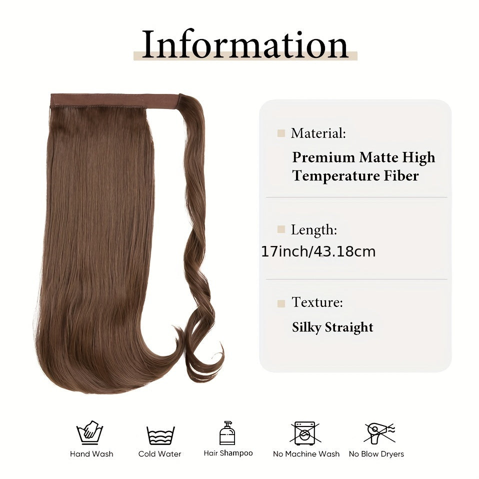 Straight Hair Ponytail Extension with Combs - SARLA Brand - Suitable for White Women - Stylish and Durable