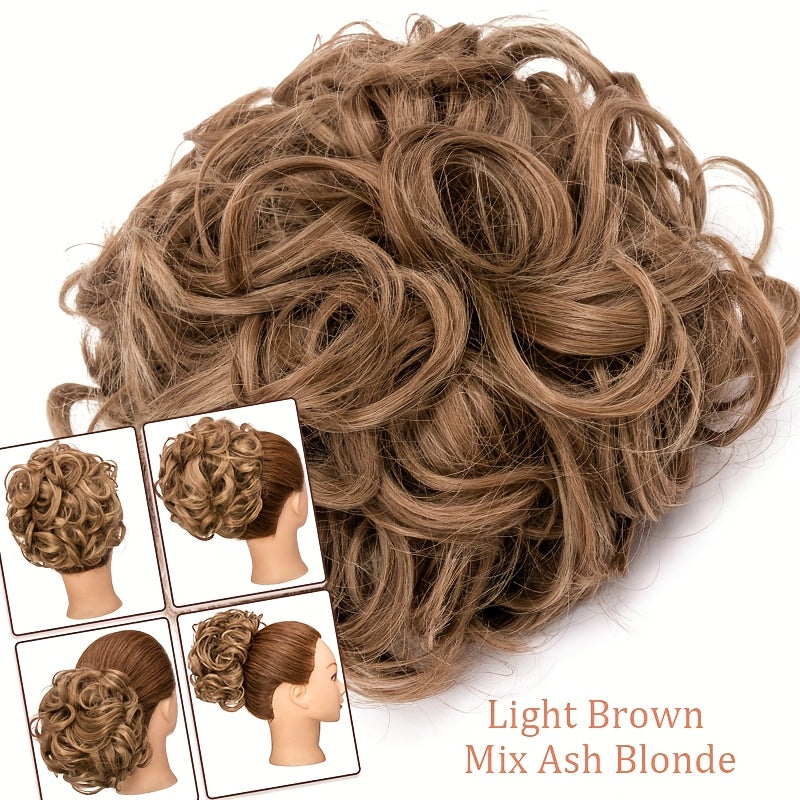LARGE FULLER THICK Clip-In Curly Chignon Hair Extension | Voluminous Synthetic Updo Piece for Women - Easy Clip-In, High-Temperature Resistant | Perfect for Weddings, Parties, Daily Wear | Available in Brown, Black, Blonde, Hair Clip