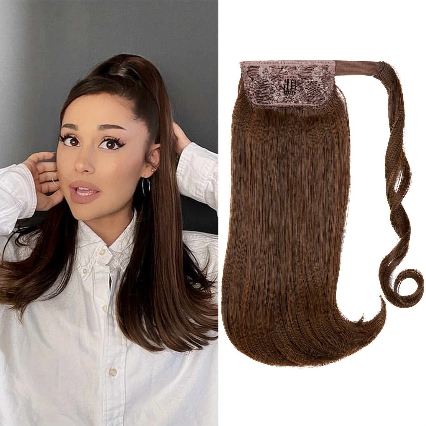 Straight Hair Ponytail Extension with Combs - SARLA Brand - Suitable for White Women - Stylish and Durable