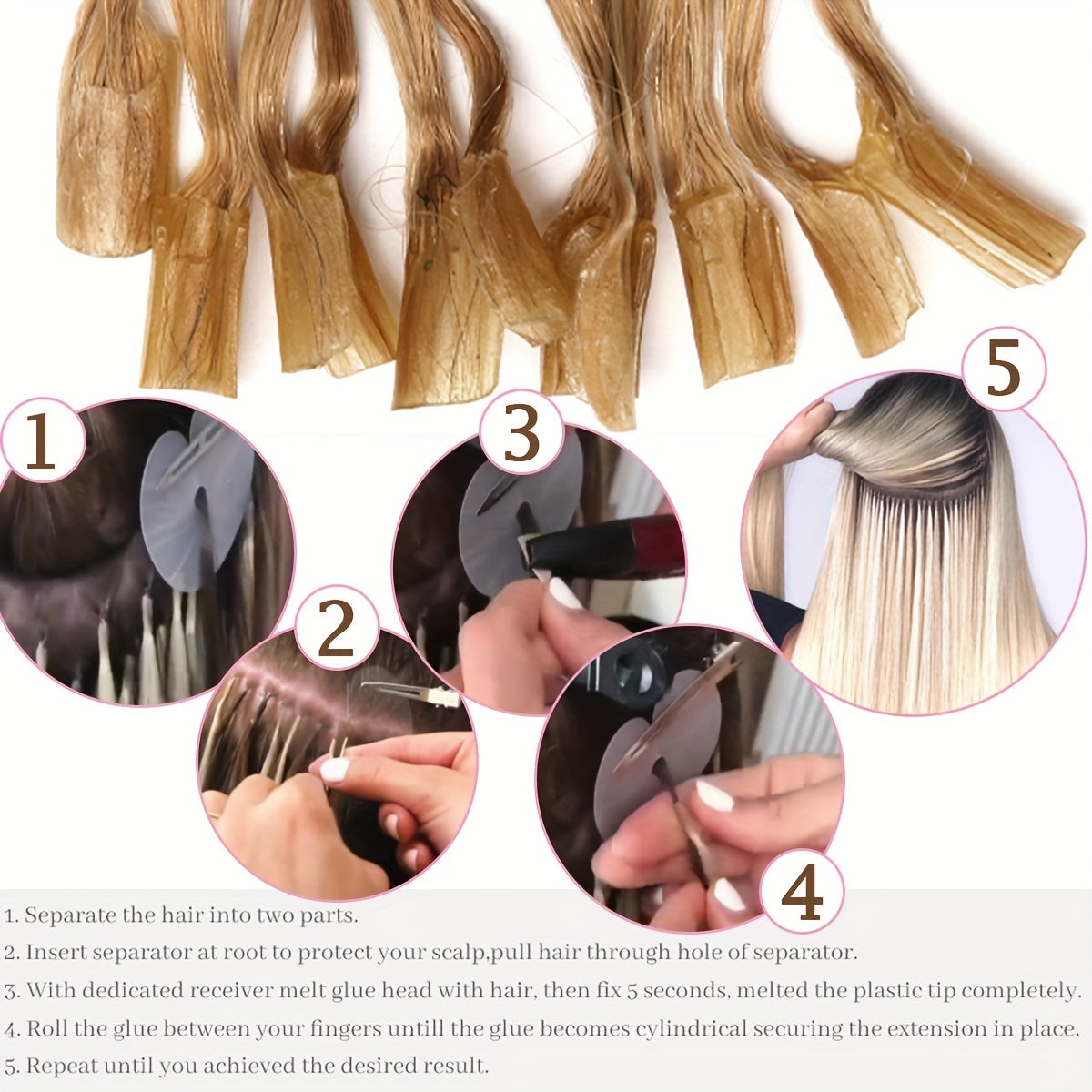 50 Strands/ 50 Gram Keratin Fushion Human Hair Extensions 100% Real Hair U tip Extensions Keratin U Tip Hair Extensions Nail Tips 40.64cm-60.96cm Pre Bonded U Tip Hair Extensions Human Hair