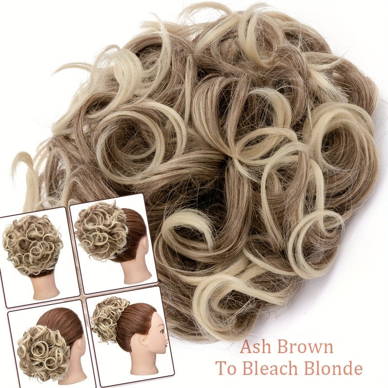 LARGE FULLER THICK Clip-In Curly Chignon Hair Extension | Voluminous Synthetic Updo Piece for Women - Easy Clip-In, High-Temperature Resistant | Perfect for Weddings, Parties, Daily Wear | Available in Brown, Black, Blonde, Hair Clip