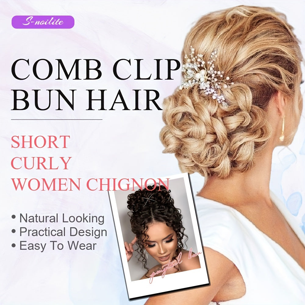 LARGE FULLER THICK Clip-In Curly Chignon Hair Extension | Voluminous Synthetic Updo Piece for Women - Easy Clip-In, High-Temperature Resistant | Perfect for Weddings, Parties, Daily Wear | Available in Brown, Black, Blonde, Hair Clip