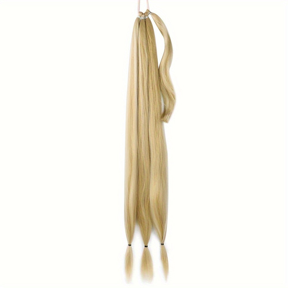 1pc Elegant 81.28 cm Long Straight Braid Ponytail Extension, High Temperature Fiber Synthetic Hairpiece with Elastic Tie for Women, Daily Use, Versatile Hairpiece|Elegant Braid|Elastic Tie Attachment, Hair Accessories