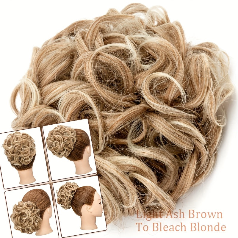 LARGE FULLER THICK Clip-In Curly Chignon Hair Extension | Voluminous Synthetic Updo Piece for Women - Easy Clip-In, High-Temperature Resistant | Perfect for Weddings, Parties, Daily Wear | Available in Brown, Black, Blonde, Hair Clip