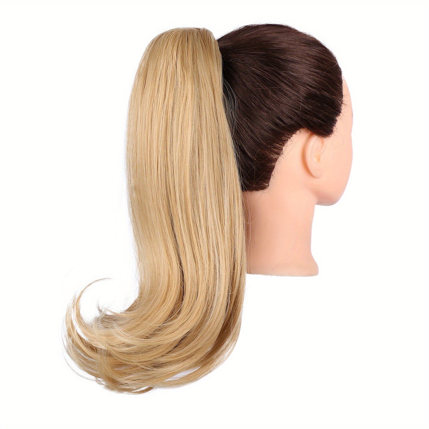 Claw Clip In Ponytail Hair Extensions Ponytail Extension Light Golden Brown Curly Ponytail Hair Extension For Women Heat Resistant Synthetic Hairpieces Ponytail For Girl Daily Party Use 35.56cm Wig Hair Accessories
