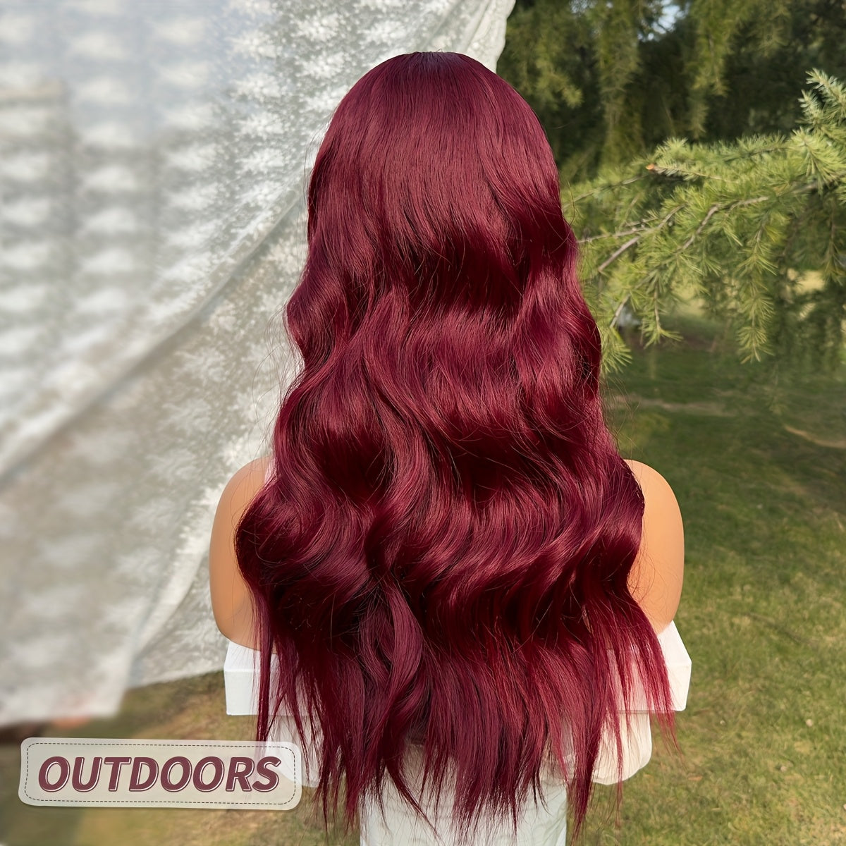 4pcs, 22 Inch Wine Red Color Clip in Hair Extensions 4pcs Black Brown Thick Highlighted Hairpieces Long Wave Clip in Hair Pieces Full Head Synthetic Hair Extension for Women