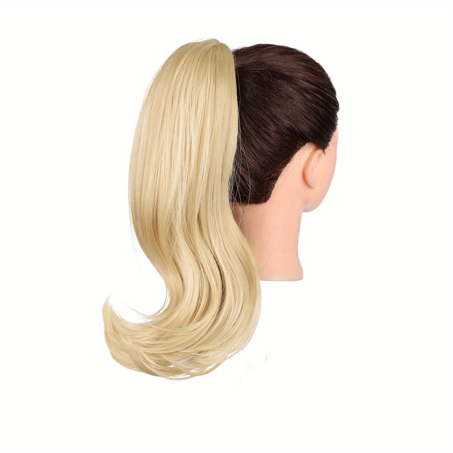 Claw Clip In Ponytail Hair Extensions Ponytail Extension Light Golden Brown Curly Ponytail Hair Extension For Women Heat Resistant Synthetic Hairpieces Ponytail For Girl Daily Party Use 35.56cm Wig Hair Accessories
