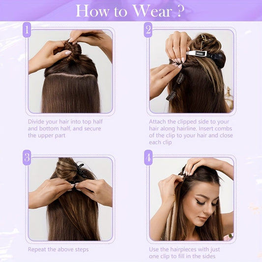 [8pcs 18clips Hair Extensions] 8pcs 18clips Double Weft Hair Extensions - Straight Smooth Long Hairpiece (16-22inch) | Natural Look, Multiple Colors | Perfect for Daily Wear & Special Occasions, Versatile for All Face Types, Light Beige