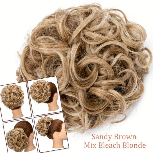 LARGE FULLER THICK Clip-In Curly Chignon Hair Extension | Voluminous Synthetic Updo Piece for Women - Easy Clip-In, High-Temperature Resistant | Perfect for Weddings, Parties, Daily Wear | Available in Brown, Black, Blonde, Hair Clip