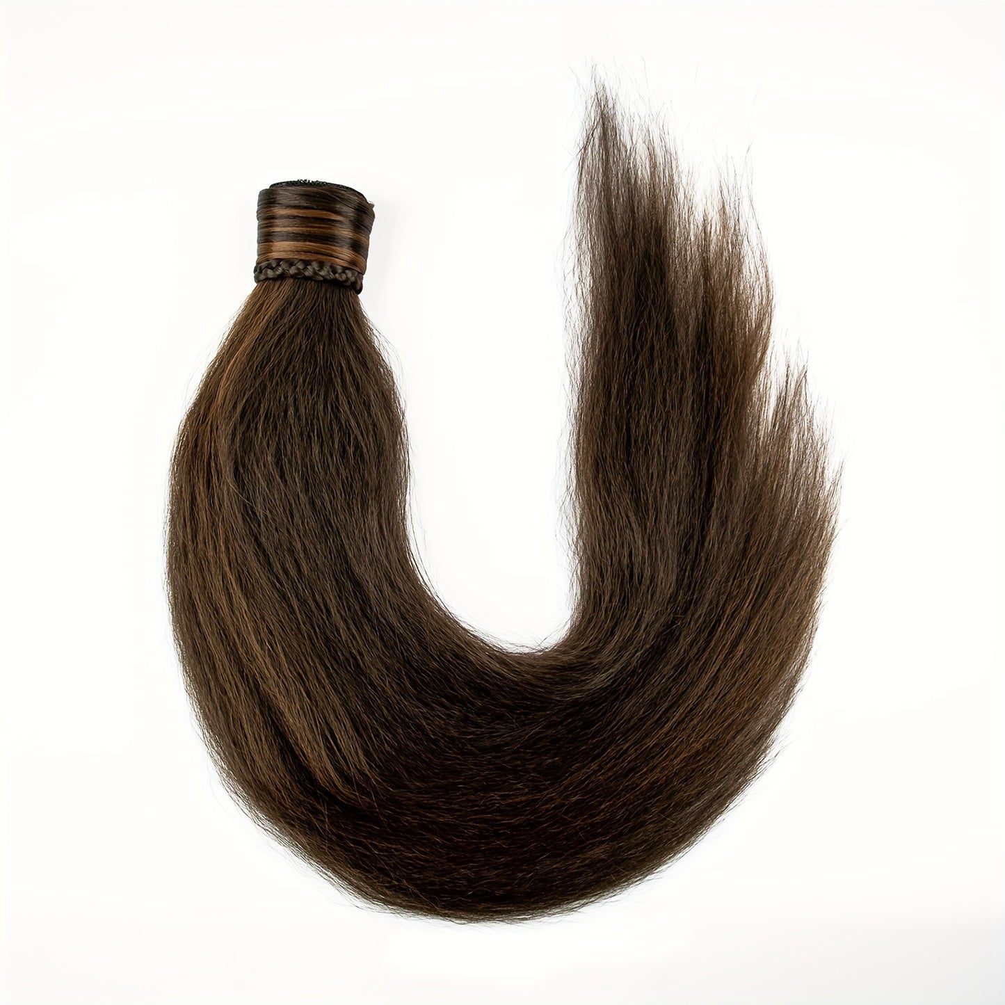 Straight Synthetic Hairpiece - Elegant Brown Ponytail Extension for All Hair Types, Perfect for Halloween & Autumn