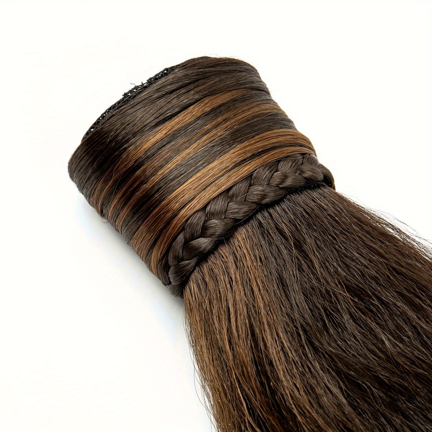 Straight Synthetic Hairpiece - Elegant Brown Ponytail Extension for All Hair Types, Perfect for Halloween & Autumn