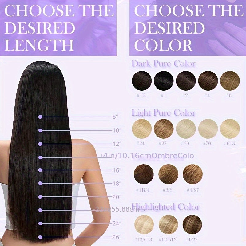 [8pcs 18clips Hair Extensions] 8pcs 18clips Double Weft Hair Extensions - Straight Smooth Long Hairpiece (16-22inch) | Natural Look, Multiple Colors | Perfect for Daily Wear & Special Occasions, Versatile for All Face Types, Light Beige