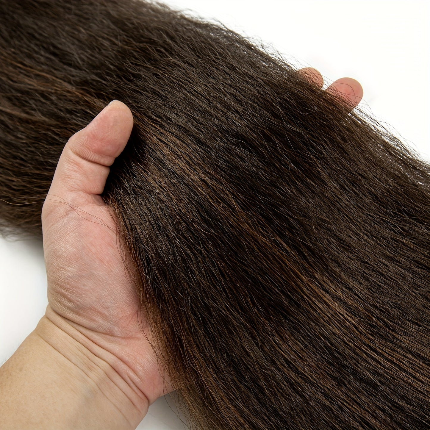 Straight Synthetic Hairpiece - Elegant Brown Ponytail Extension for All Hair Types, Perfect for Halloween & Autumn