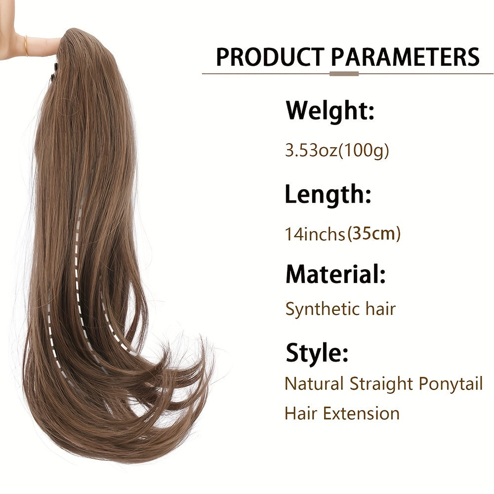 Claw Clip In Ponytail Hair Extensions Ponytail Extension Light Golden Brown Curly Ponytail Hair Extension For Women Heat Resistant Synthetic Hairpieces Ponytail For Girl Daily Party Use 35.56cm Wig Hair Accessories
