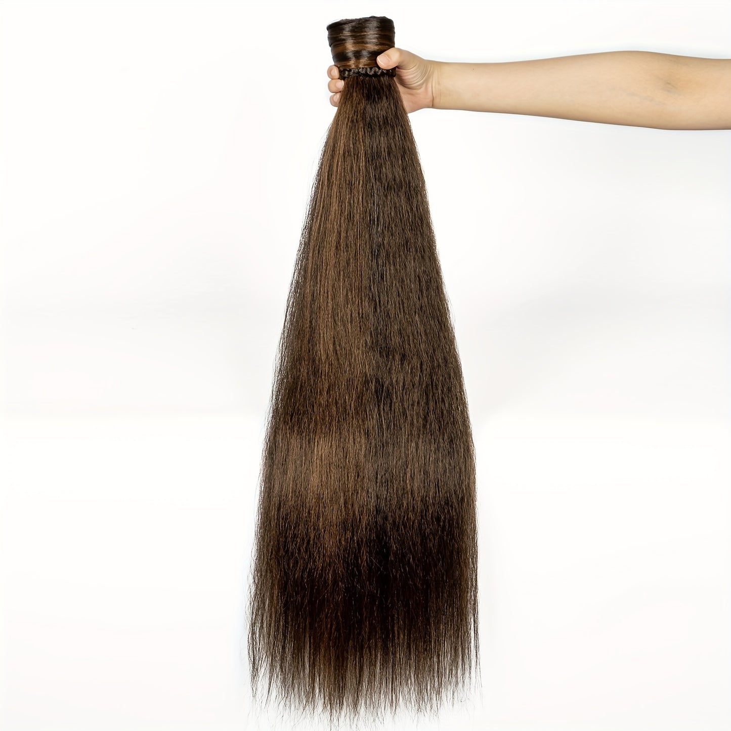 Straight Synthetic Hairpiece - Elegant Brown Ponytail Extension for All Hair Types, Perfect for Halloween & Autumn