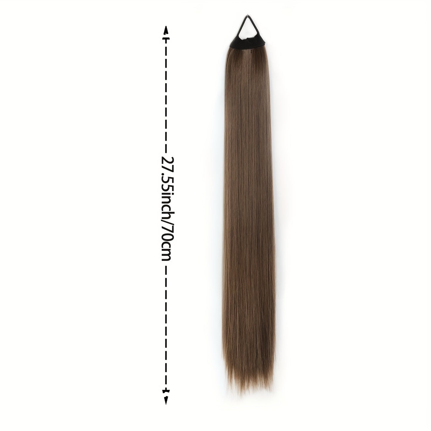 Ponytail Extensions Featuring a Flexible Elastic Band, Suitable for Women, Measuring 71.12 cm in Length with Straight, Soft, And Natural-Looking Synthetic Ponytails Available in Mixed Shades of Blonde, Brown, Red, And Silvery.