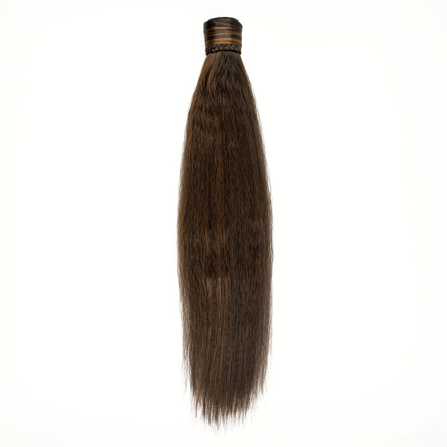 Straight Synthetic Hairpiece - Elegant Brown Ponytail Extension for All Hair Types, Perfect for Halloween & Autumn