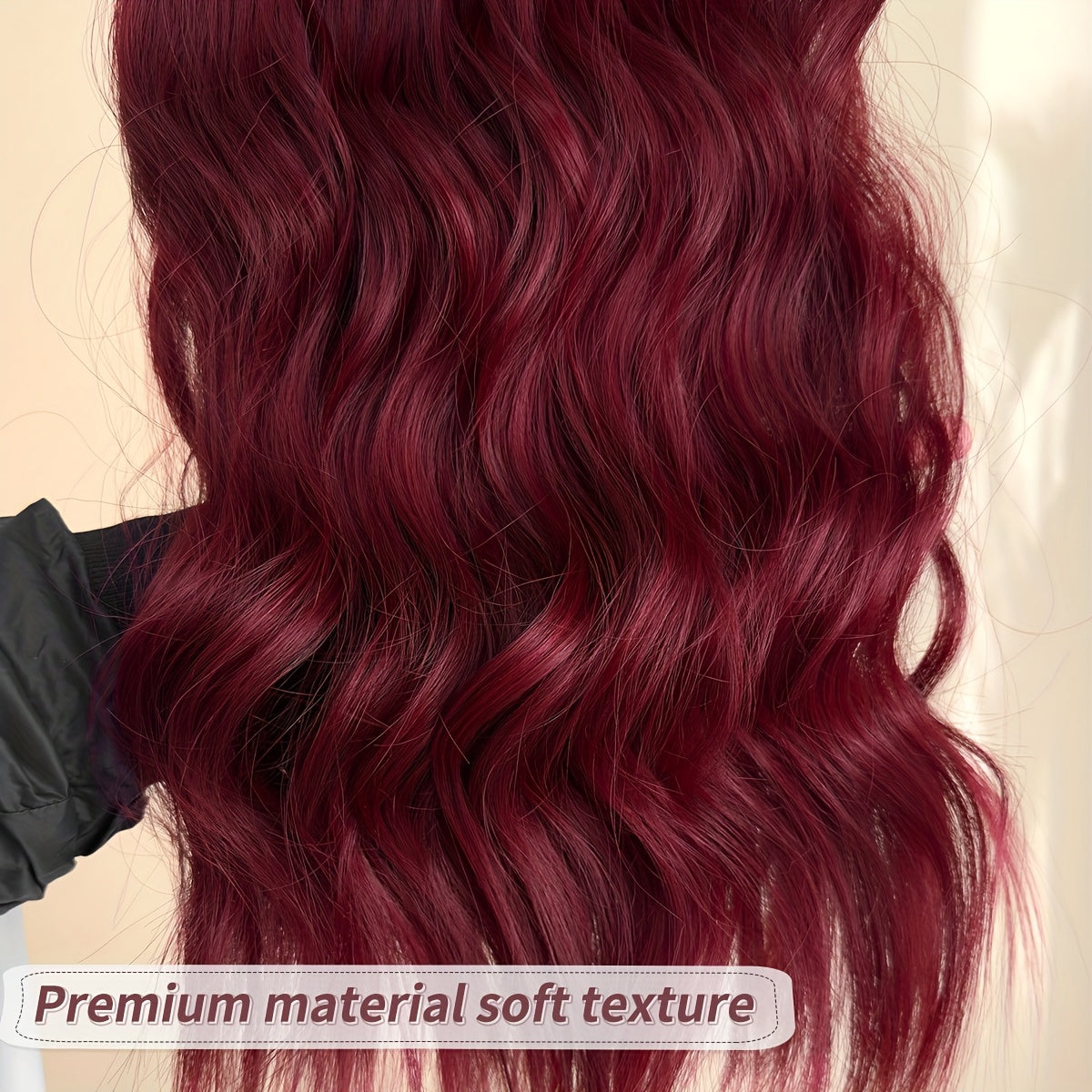 4pcs, 22 Inch Wine Red Color Clip in Hair Extensions 4pcs Black Brown Thick Highlighted Hairpieces Long Wave Clip in Hair Pieces Full Head Synthetic Hair Extension for Women