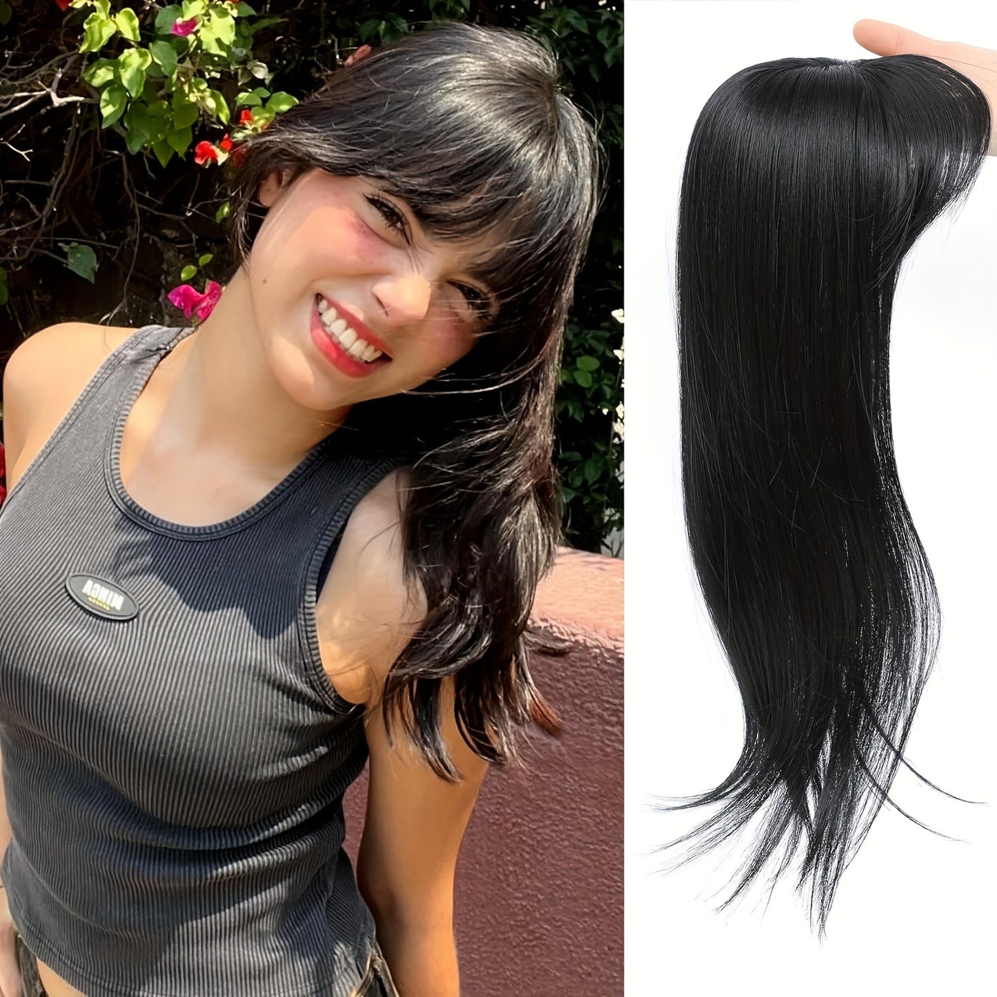 Clip in Bangs Bangs with Hair, 360° Cover Clip in Bangs Hair Clip in Hair Extensions, Blonde with Dark Root Hair Bangs for Women French Bangs with Hairpieces Clip in Bangs for Daily Wear