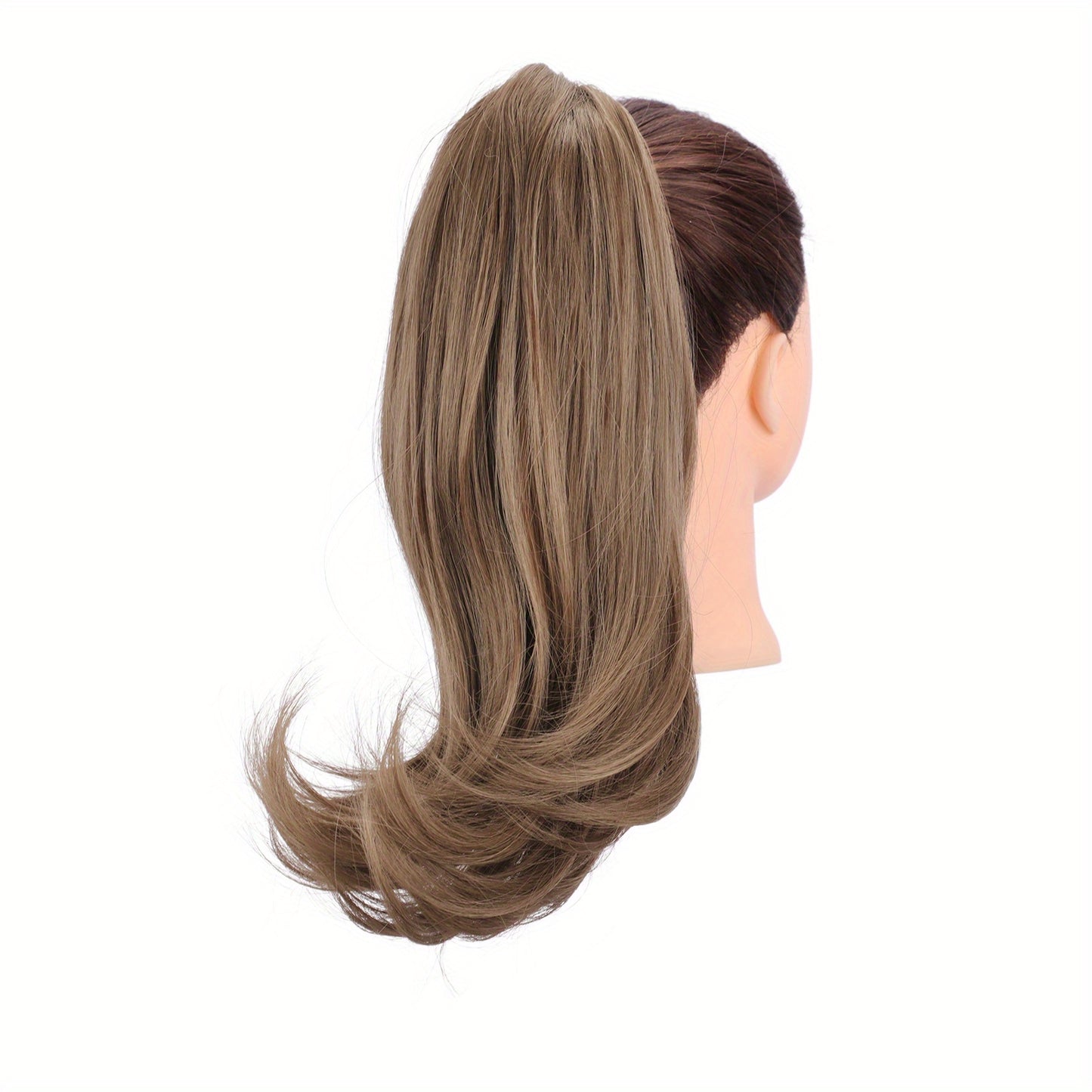 Claw Clip In Ponytail Hair Extensions Ponytail Extension Light Golden Brown Curly Ponytail Hair Extension For Women Heat Resistant Synthetic Hairpieces Ponytail For Girl Daily Party Use 35.56cm Wig Hair Accessories